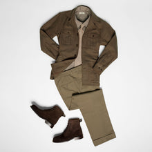Load image into Gallery viewer, Stone Khaki Midweight Cotton Twill Trousers
